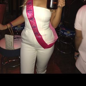 White strapless bodysuit